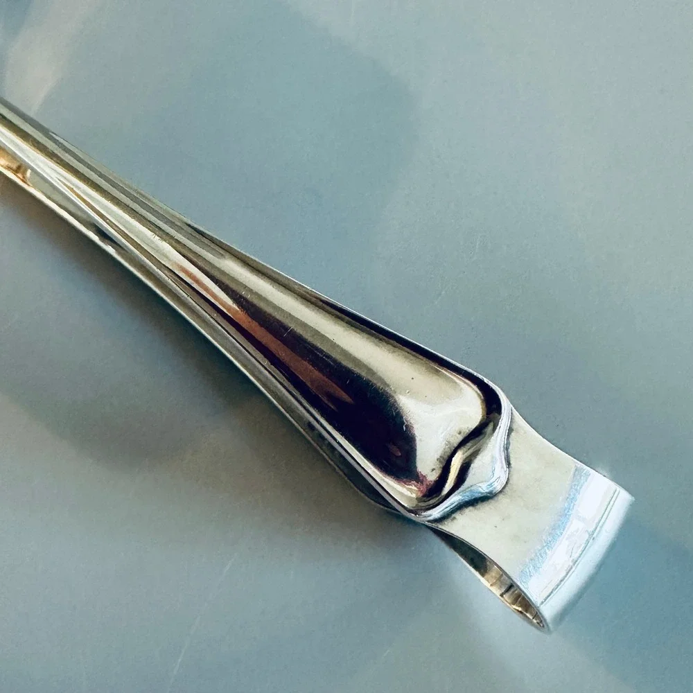 Vintage Silverplate Asparagus Tongs Sandwich Server Pierced Monogrammed HA EA FA